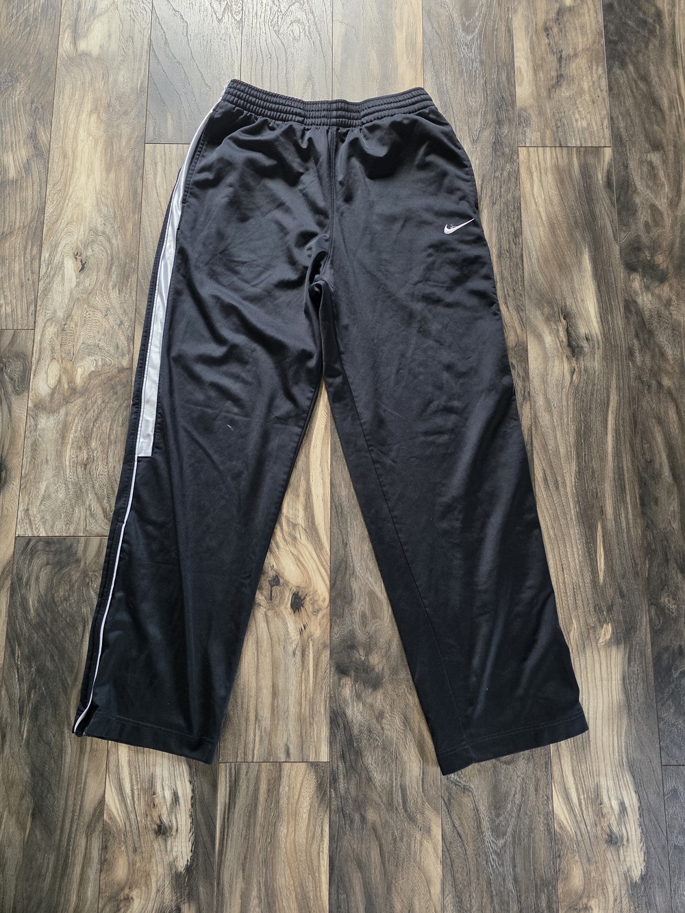 Nike Black Track Pants with White Side Panel